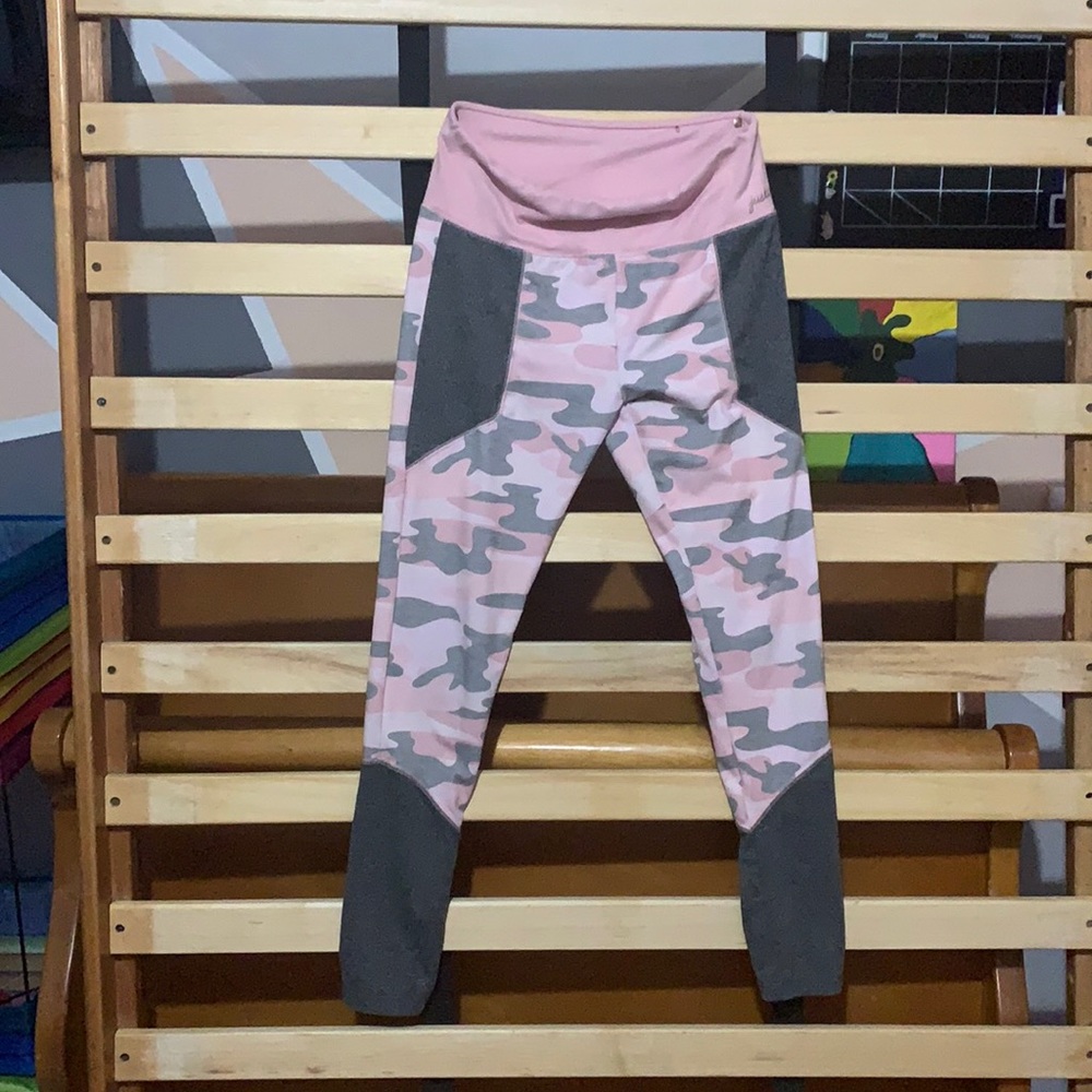 Pink and grey camo leggings